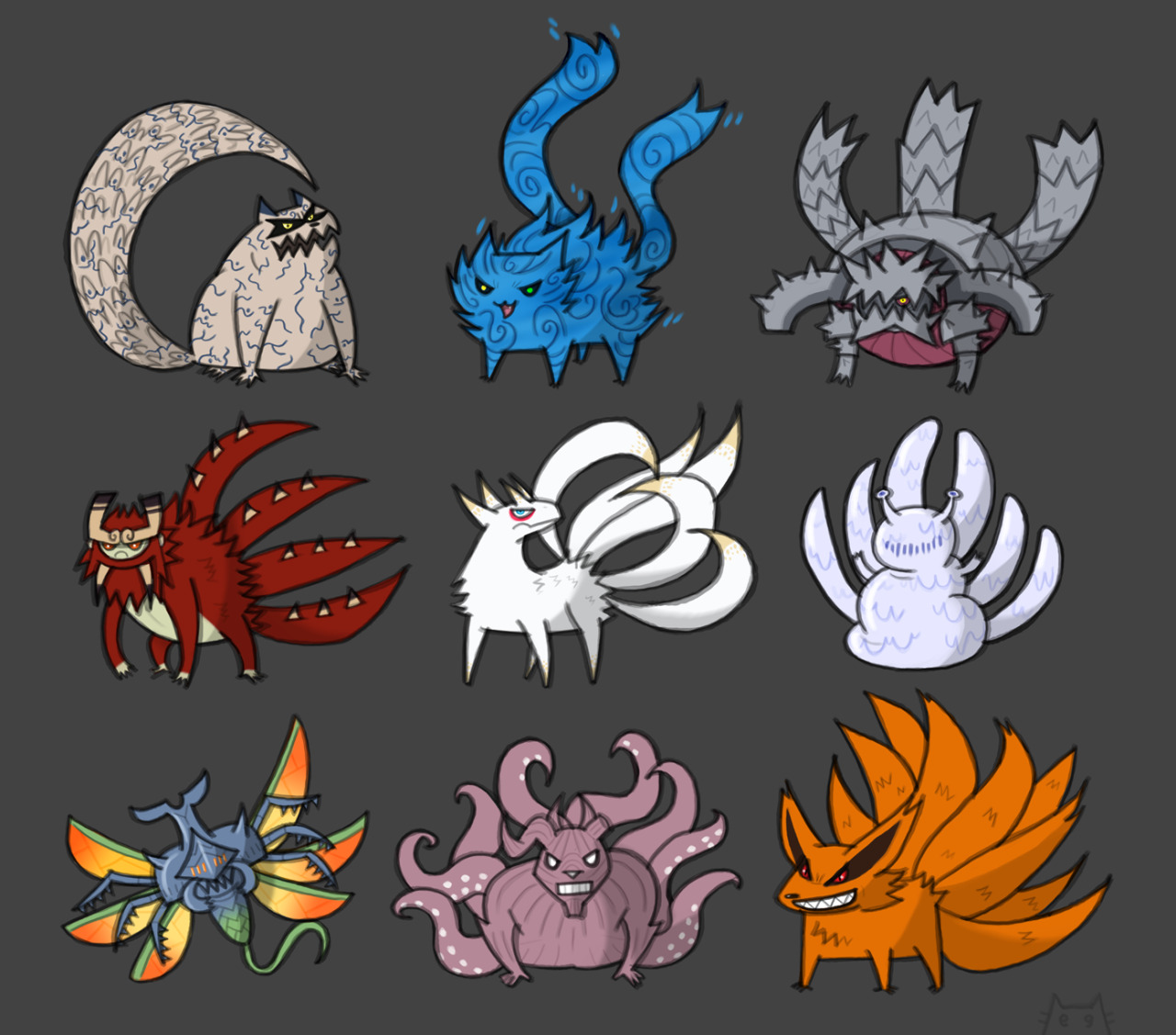 telemosquito:  The TAILED BEASTS gather! They are ferocious yet cute. Vote for