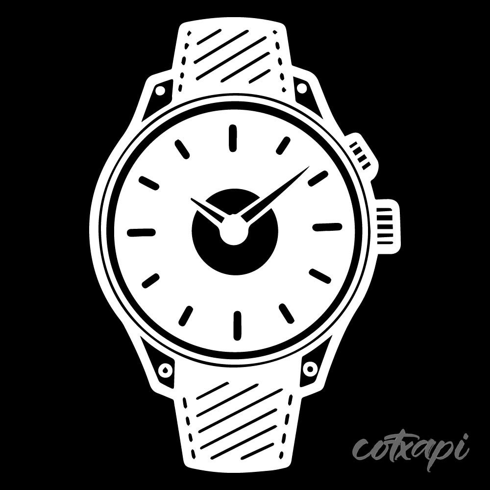 Watches icon in vector Quartz watches Chronograph watches Wrist watches outline in vector