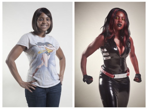 ohmygil:  pkpow:  welovecomics:  queennubian:  frantzfandom:  herochan:  Heroes In and Out Images by Andrew Michael Phillips (via:funsui)  omg red she hulk doe  RED SHE HULK!!!!!!  Amazing!  aaaaah what a great project!   I like how Wolverine is secretly