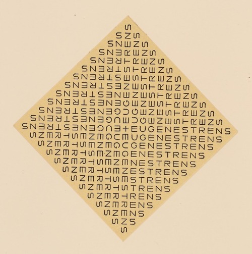 garadinervi: Eugène Strens, Schrift in Raute, 1947