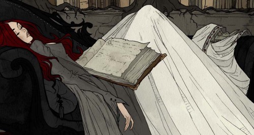 Falling asleep in the library