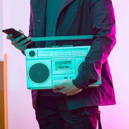 Ghetto blaster. . . . . . #sadboys #neon #outrun #thrift