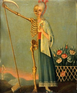 blackpaint20:  metalonmetalblog:  unknown artist, Life and Death, oil on canvas Wellcome Library  