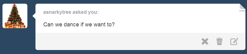 ask-friendlyshy:  Tis the season to safety dance.  Good song~ ~w~