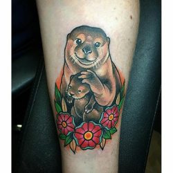tattoosnob:  Otters tattoo by @joshlegendtattoo