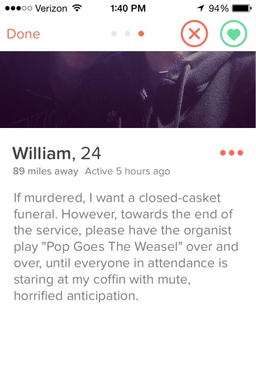 somefagonyourdash - some tinder bios never cease to impress me