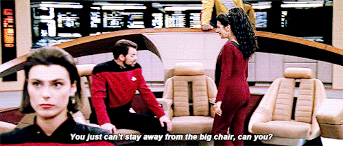 a-stitch-in-time-and-space:Worf son of Mogh and Ro Laren witnessing a motherfuckin’ murderrr