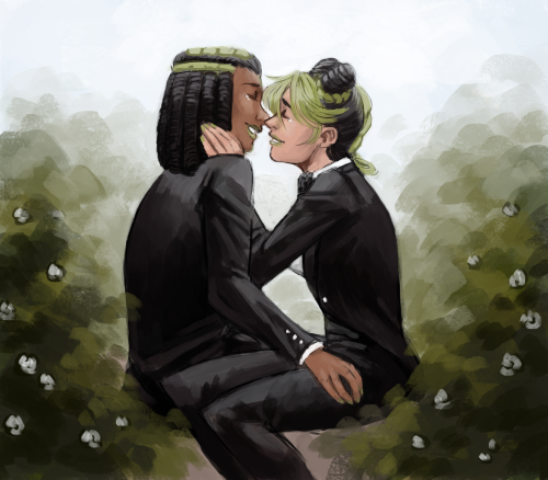 short-and-artsy:@jolymesweek day 2: weddingmy indecisive ass couldn’t decide whether to draw them in