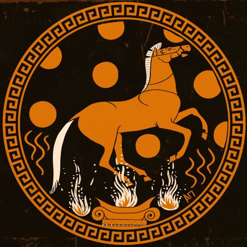 alexandriad:horse plinko hell but make it… ancient greek red figure pottery