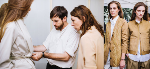 backstage at Hermes for T Magazine Spring 2015 Paris Fashion Week