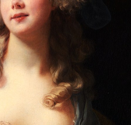 papillon-de-mai:Louise Élisabeth Vigée Le Brun — Portrait of Madame Grand. detail. 1783