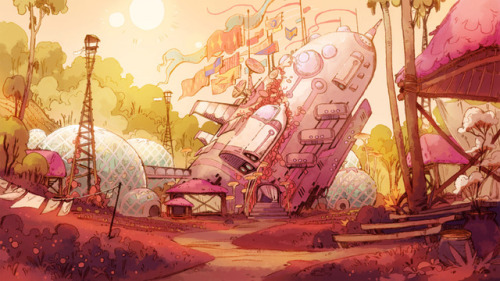 erysium:Drawing a lot of sci-fi garden/home backgrounds for work lately~ ✨