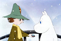 prompthunt: Snufkin and Moomin are sitting on a bridge over a