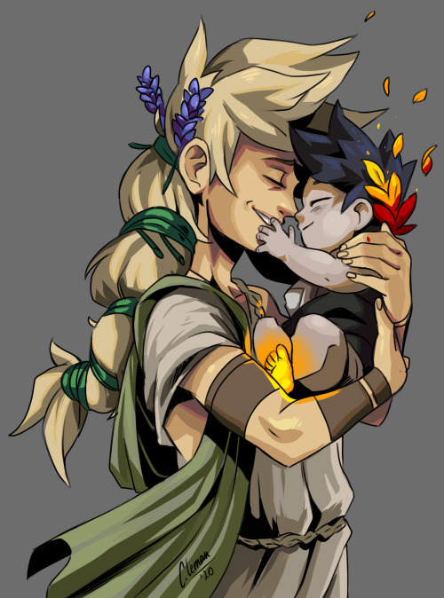 cathianemelian:baby and young zagreus, with a *slight* pinch of wholesomeness :3