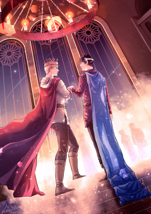 lao-paperman:The Royal Wedding Over the years, the bond between King Arthur and Lord Emrys grew and 
