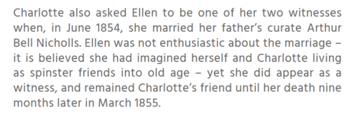 boykeats:hey gays, do you every just cry about the fact that charlotte brontë and ellen nussey were 