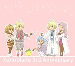 monado-barrette:  祝三周年 by やなぎぬ