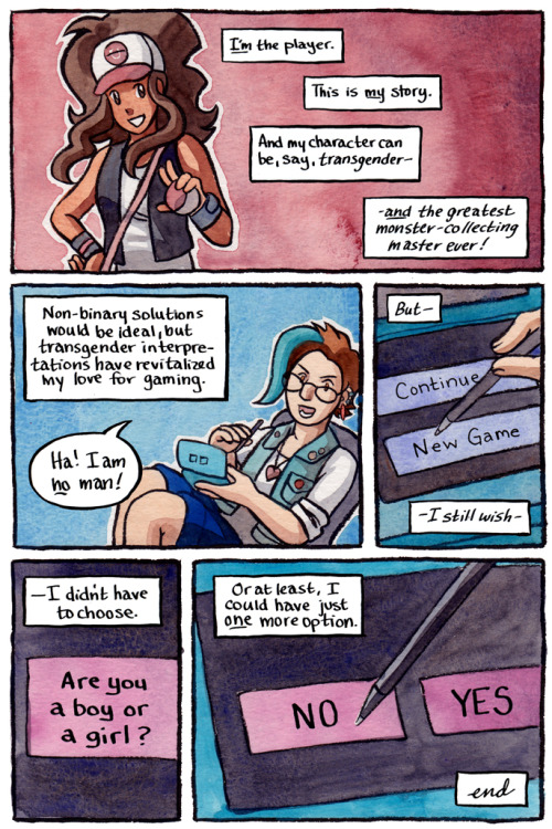 Boy or Girl?by Kori MicheleOriginally published in Chainmail Bikini, 2015A comic about being a nonbi