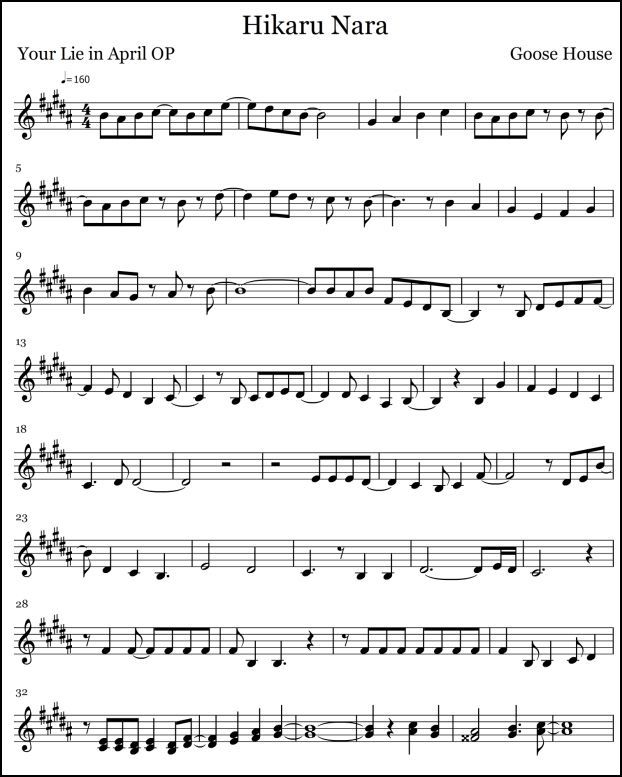 Hikaru Nara - Piano - Digital Sheet Music