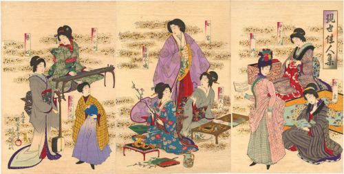 A Mirror of Japanese Nobility, A Scene of the Japanese Diet, An Assemblage of the Heroines of Kagosh