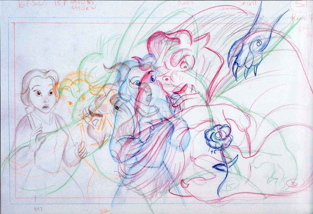 the-disney-elite:  Original ‘blue sketch’ from Disney’s Beauty and the Beast