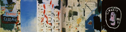 Brother’s Sausage, Jean-Michel Basquiat, 1983, Jean-Michel BasquiatMedium: acrylic,crayon,canvashttps://www.wikiart.org/en/jean-michel-basquiat/brother-s-sausage #basquiat#neoexpressionism#americanart#jeanmichelbasquiat#streetart