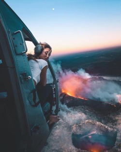 earth:  Flying over volcanoes in Hawaii. @