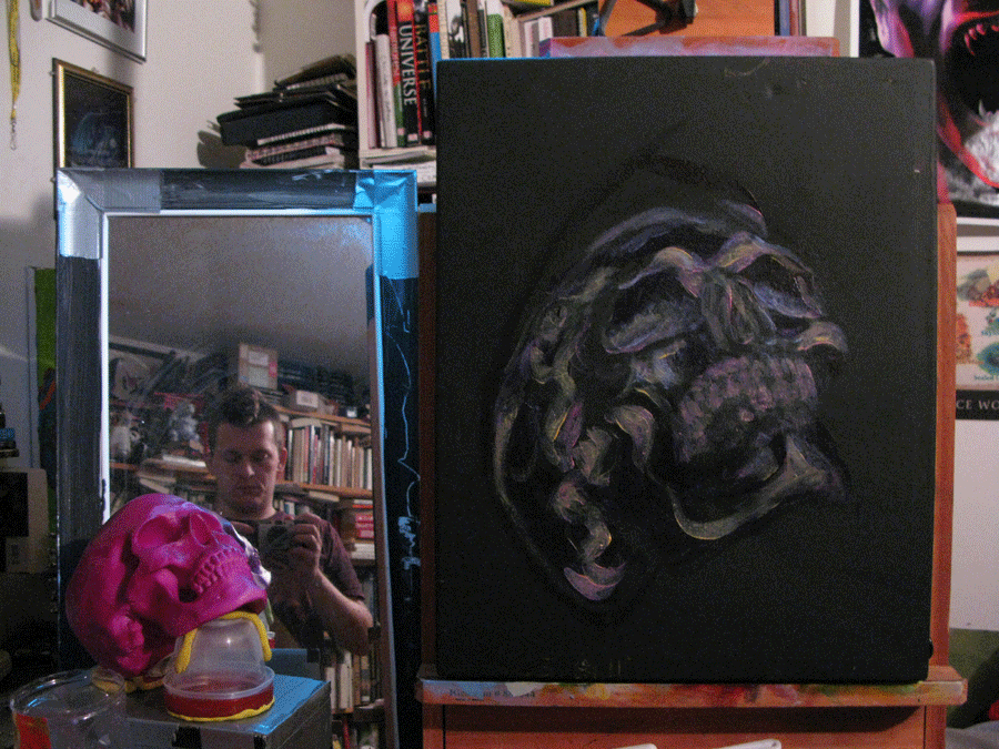 &ldquo;Death Lets Eyes Burn to Cool&rdquo; by Matt Bernson 18&quot;x18&quot;
