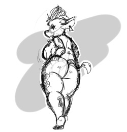 superlolian:  Rough fanart of @bagelcollector‘s Ribby again, showin’ her sassy booty!