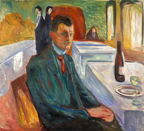 Self-Portrait with a Bottle of Wine, Edvard Munch, 1906