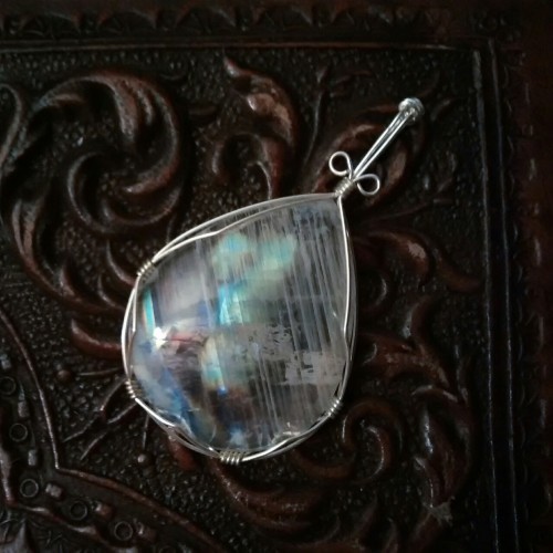 this beautiful rainbow moonstone pendant will be for sale soon at ~ 90377.etsy.com