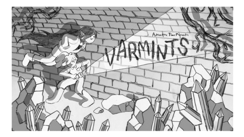 Porn Varmints - title carddesigned by Kris Mukaipainted photos