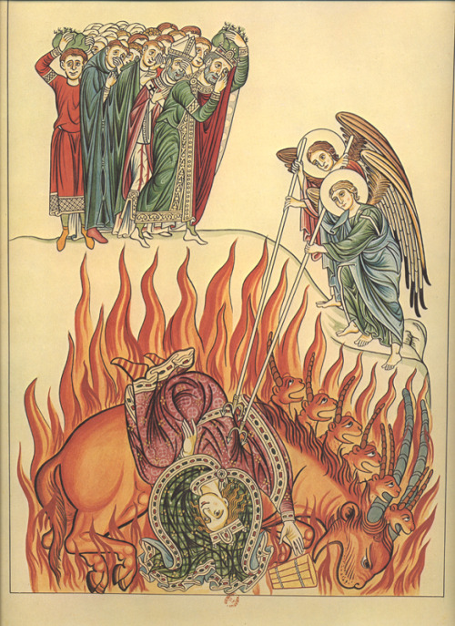 deathandmysticism:Herrad of Landsberg, The Whore of Babylon, Hortus deliciarum, 1180