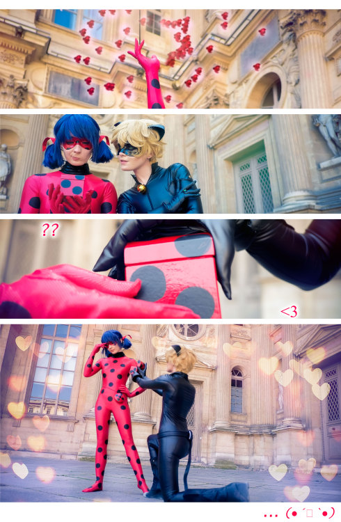 LUCKY CHARM~! …Chat Noir knows exactly what to do with this one ~ <3 Chat NoirLadyBugPhoto
