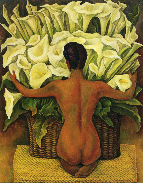 Diego Rivera, Nude with Calla Lilies (Desnudo con alcatraces), 1944, oil on masonite
