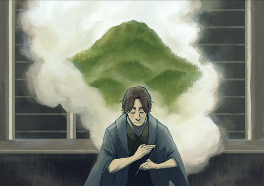 i just realized i never posted the pieces I made for @mushishidistancezine here wh o ops. I did illustrations for the...
