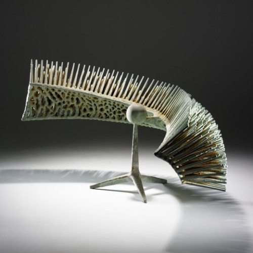 Harry Bertoia, untitled (Kinetic Form), 1950. Welded nickel silver and steel