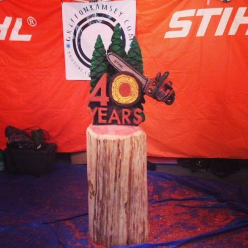 Thanks Stihl for inviting me to carve at the 40th Anniversary Celebration! Enjoy your new carving! #easternredcedar @stihlusa