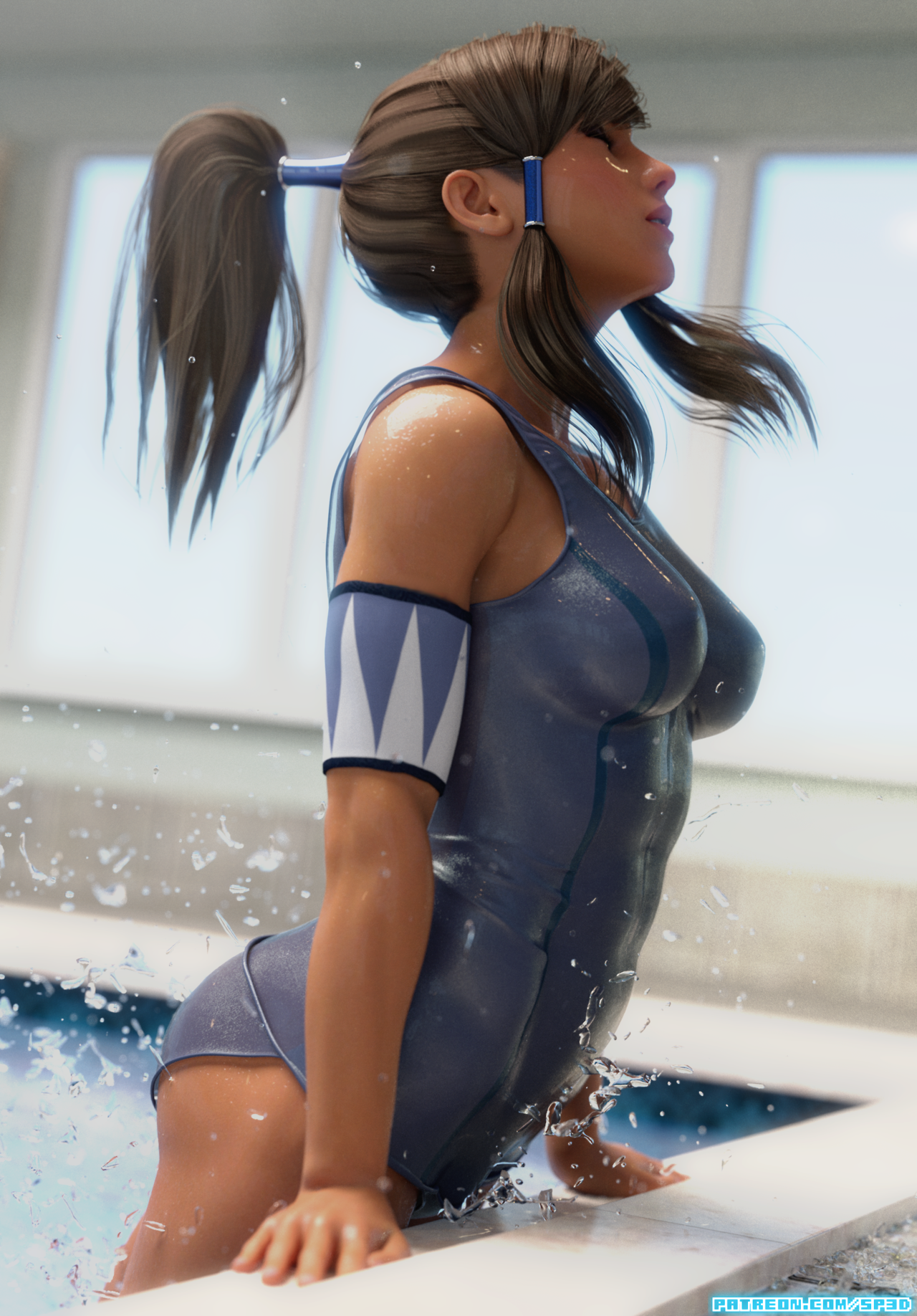 rarts:Pretty Korra in the pool: The Legend of Korra (Avatar) fanart [by Squarepeg3d]