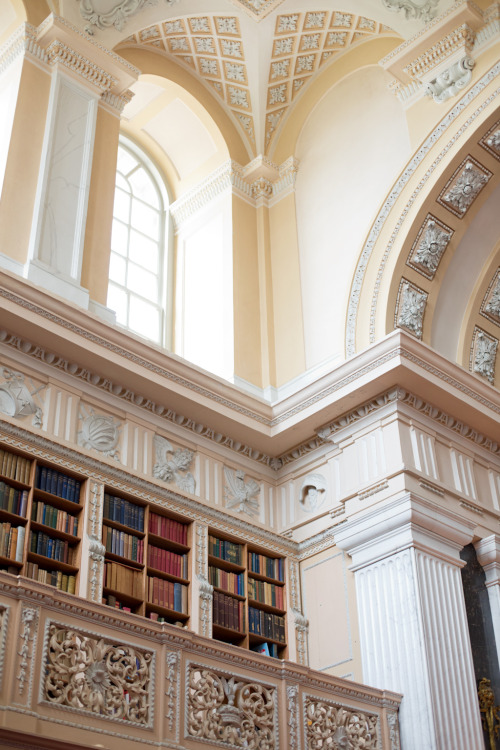 A room of superlatives, the Long Library runs the length of the west front of Blenheim Palace and is