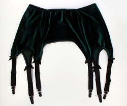 Boneslingerie:  Velvet Batwing Garter Belt- More Colors To Choose From. 