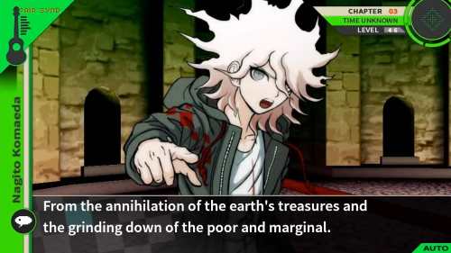 fakedrv3screenshots:Nagito: I say all this because hope is not like a lottery ticket you can sit on 