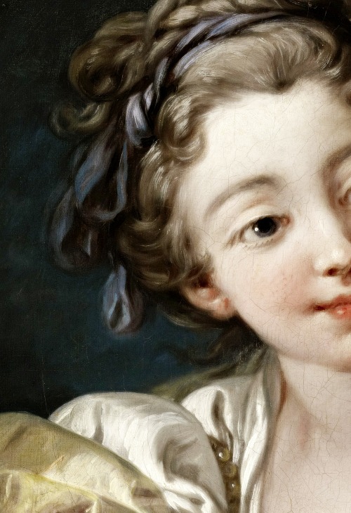 sadnessdollart:“Girl with Roses”, Detail.by François Boucher (1703–1770)Dated: 1760s