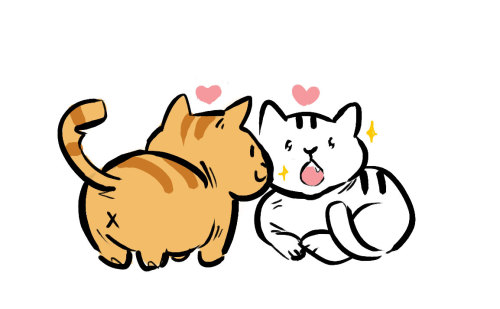 becomeartist:  becomeartist:  it looked like my cats were kissin so  update             