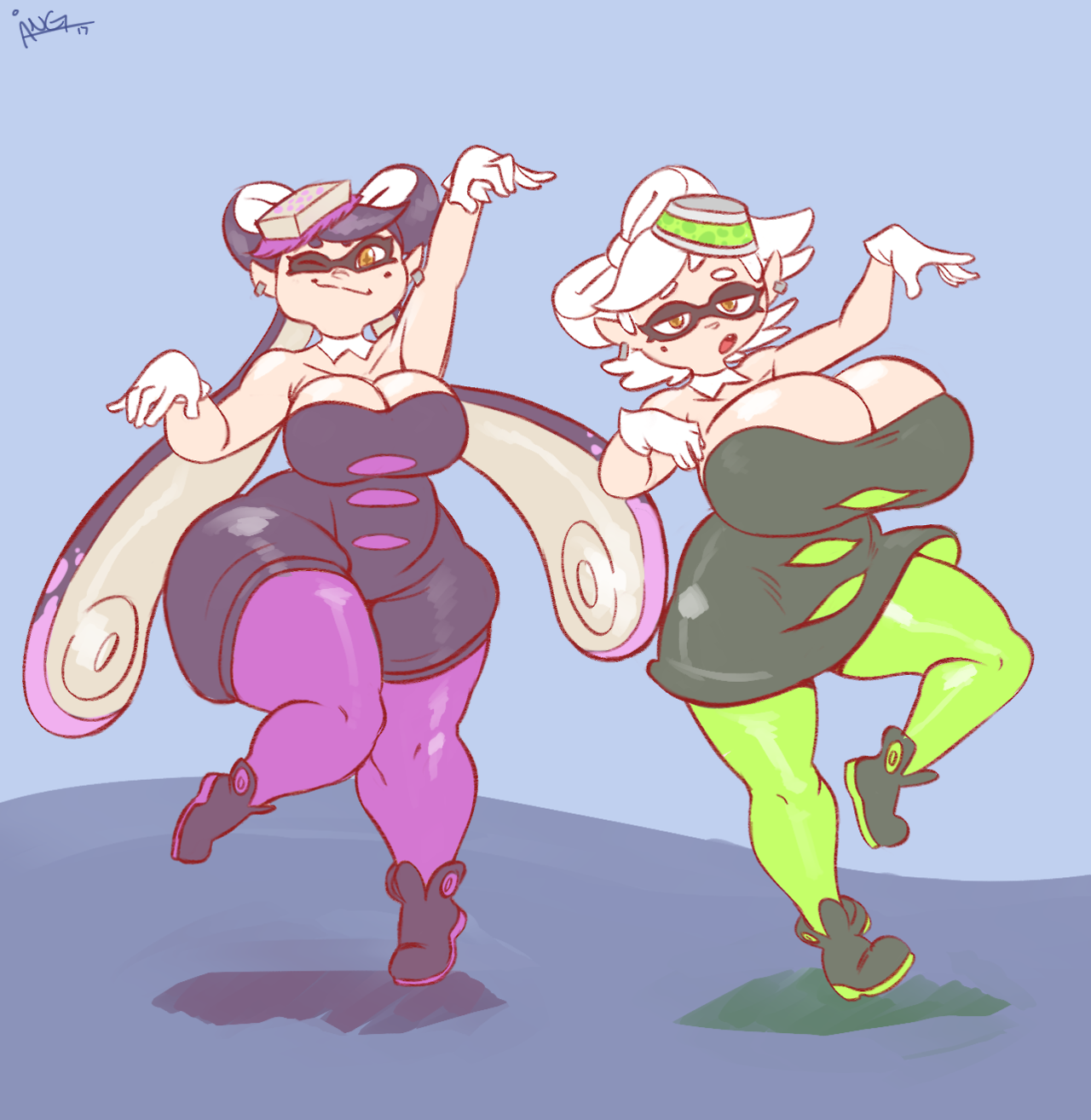 angstrom-nsfw:Commission of Callie and Marie, the famous Squid Sisters! Always wanted