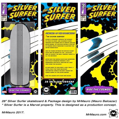 @marvel comics Silver Surfer Skateboard! I designed the Skateboard & Packaging, inspired by the incredible Jack Kirby. Always wanted this board as a kid and its never been made, so I designed one. Here’s a fully rendered Silver Surfer skateboard with...