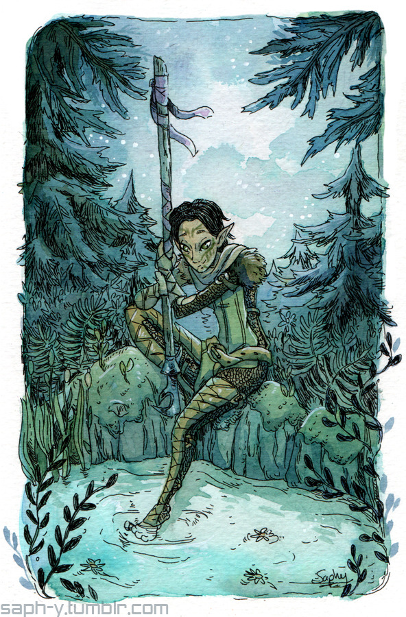 saph-y:I’m trying to get back to inks a little… I wanted to paint something tiny