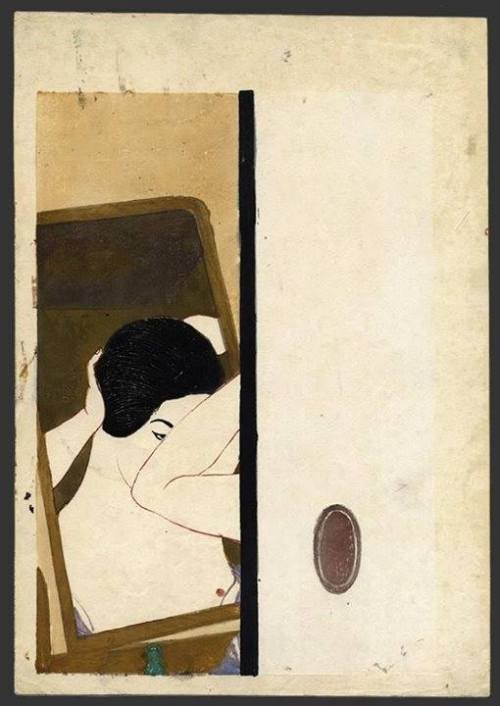 bluecrowcafe:Kōshirō Onchi (恩地 孝四郎, Onchi Kōshirō, Japanese, 1891 – 1955). Mirror. 1930
