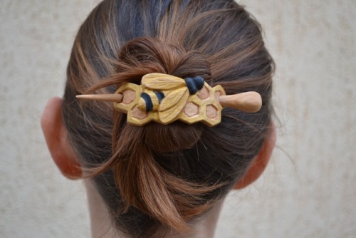 sosuperawesome:Hand Carved Hair Barrettes, by Ivaylo Zlatev on EtsySee our ‘hair accessories’ tag