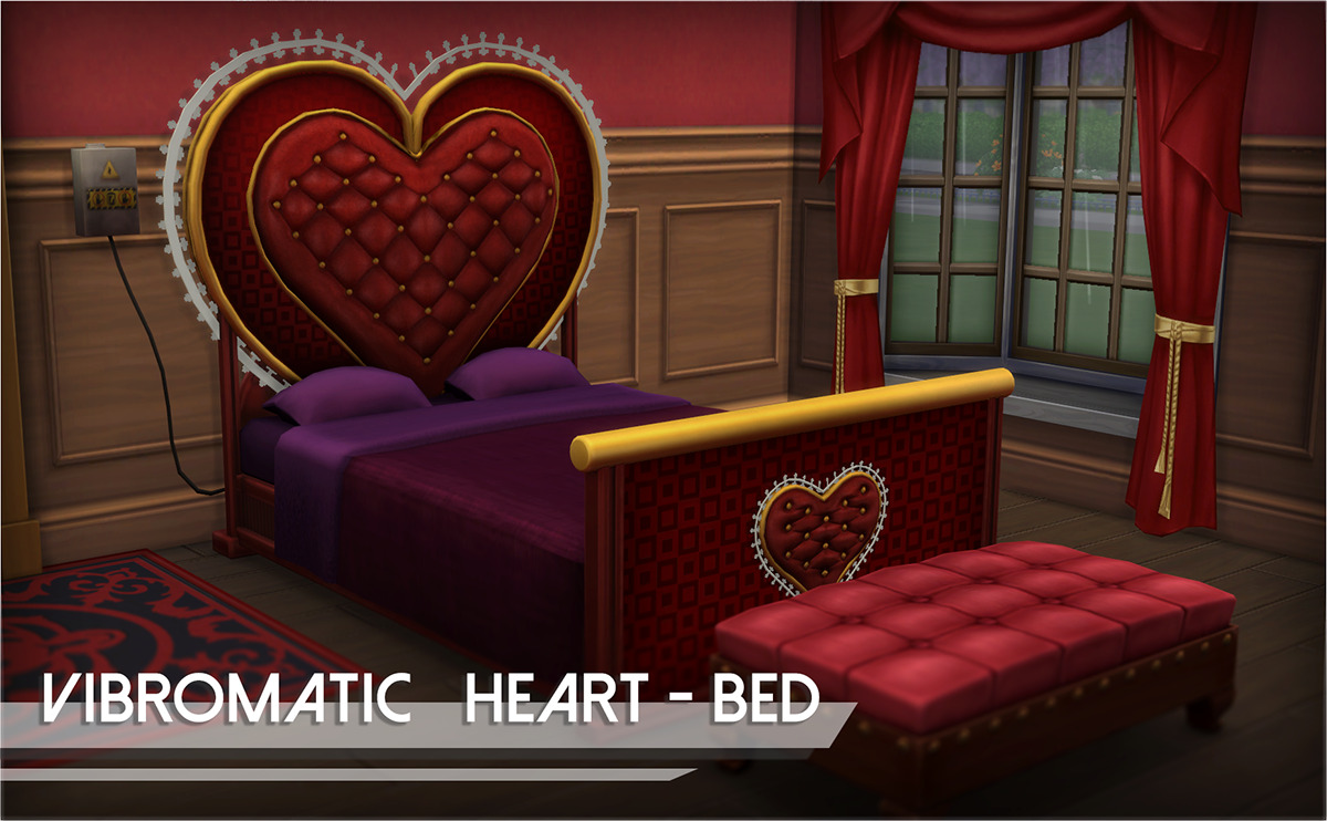 TS1 Vibromatic Heart Bed for the sims 4